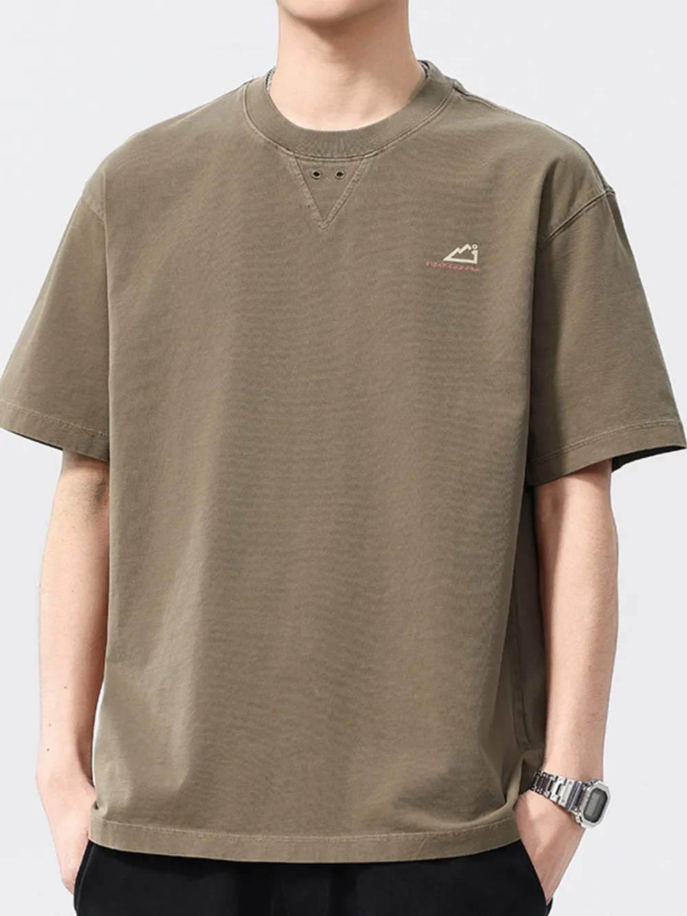 Men's Plus Size Round Neck Short Sleeve T-Shirt, image 3