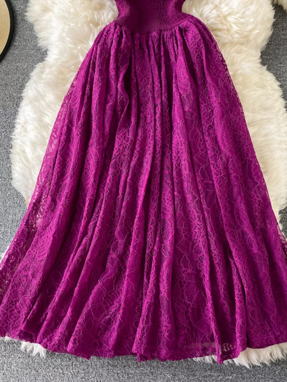 Ruffled Mock Neck Lace Maxi Dress, image 16