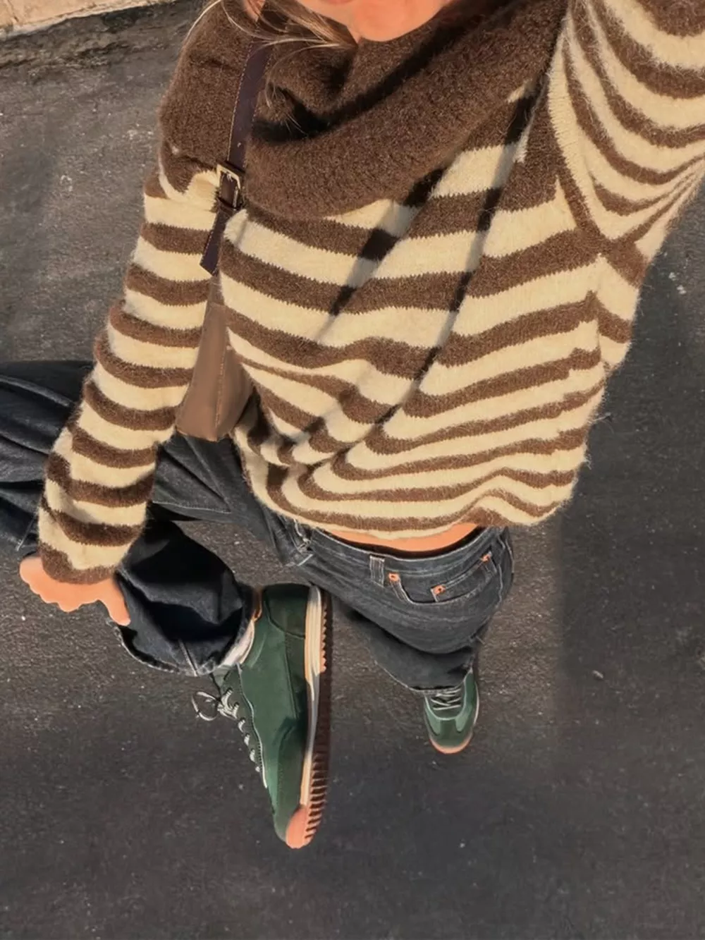 Off-Shoulder Striped Knit Top, image 3