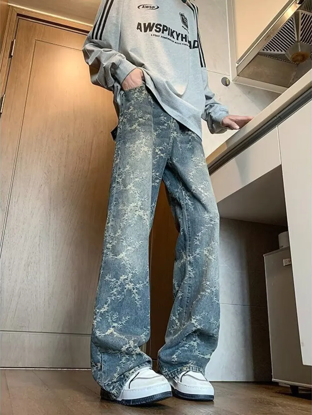 Men's Plus Size Wide Leg Jeans, image 5