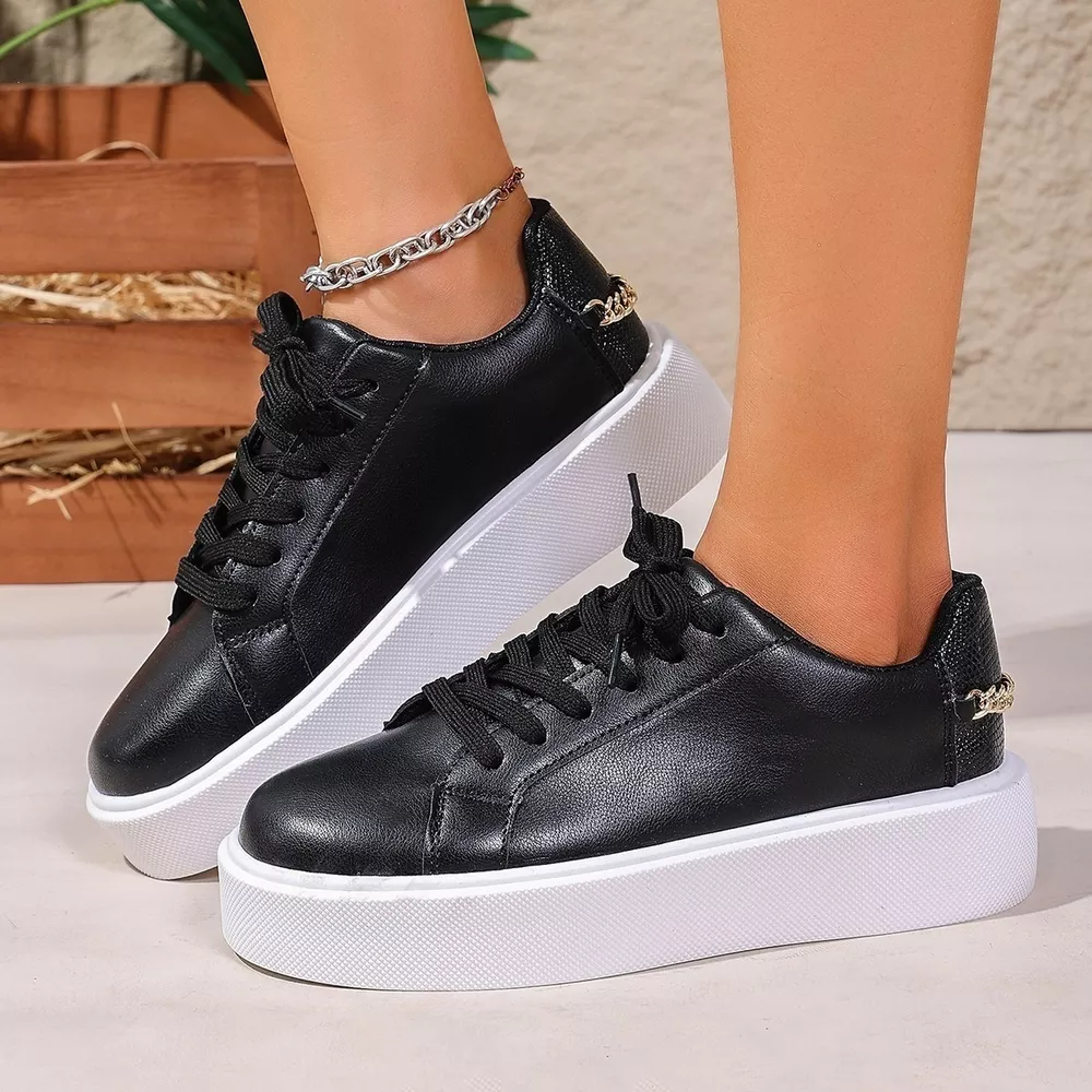 Round Toe Platform Sneakers, image 5