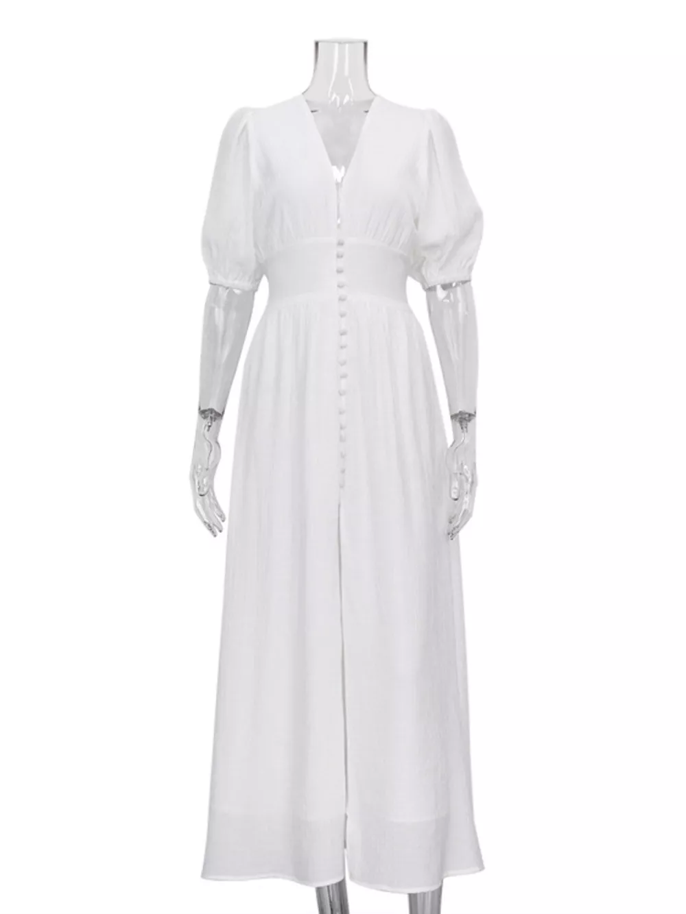 Slit Puff Sleeve Maxi Dress, image 5