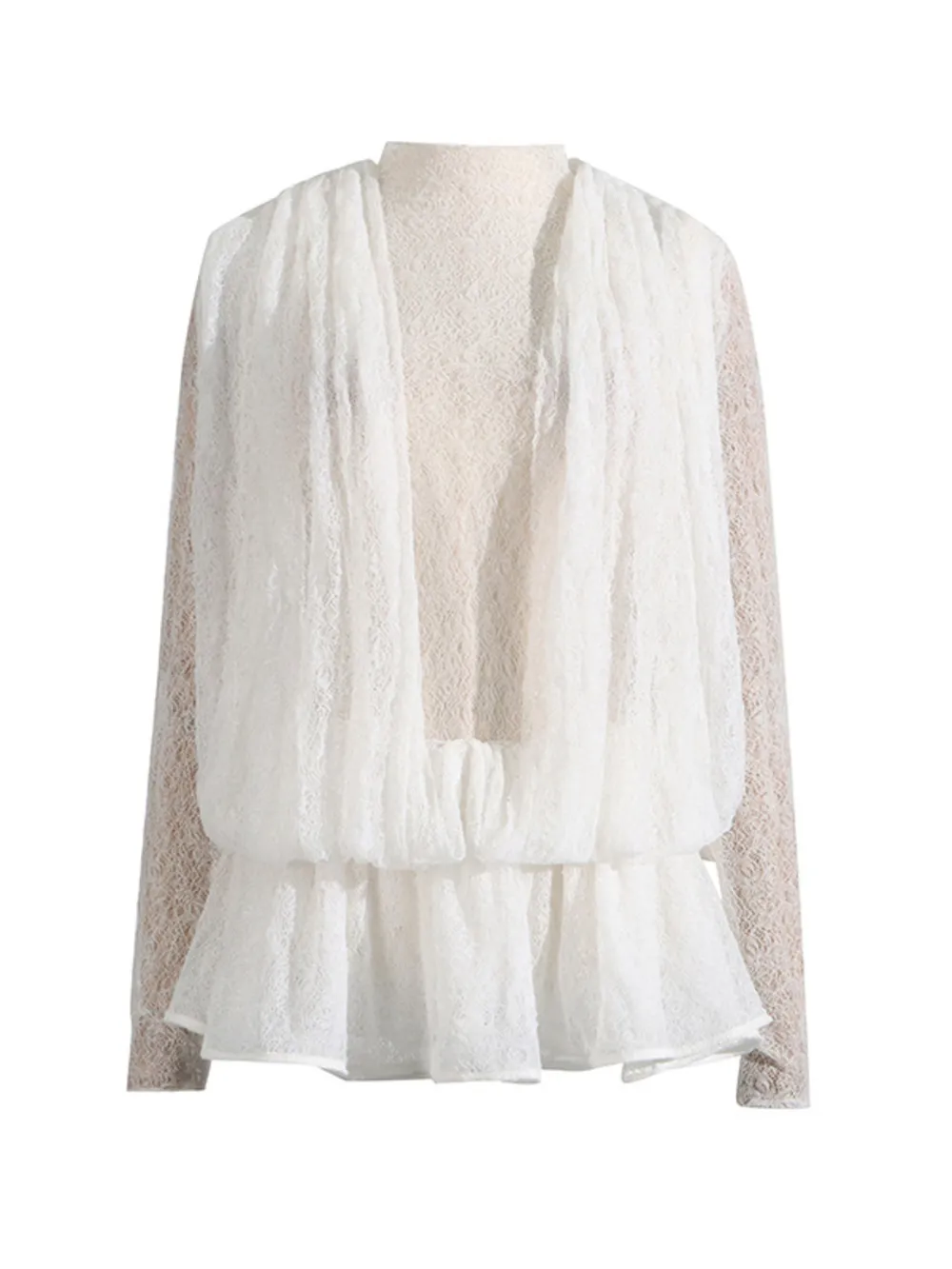 Ruffled Hem Lace Mini Dress, image 2