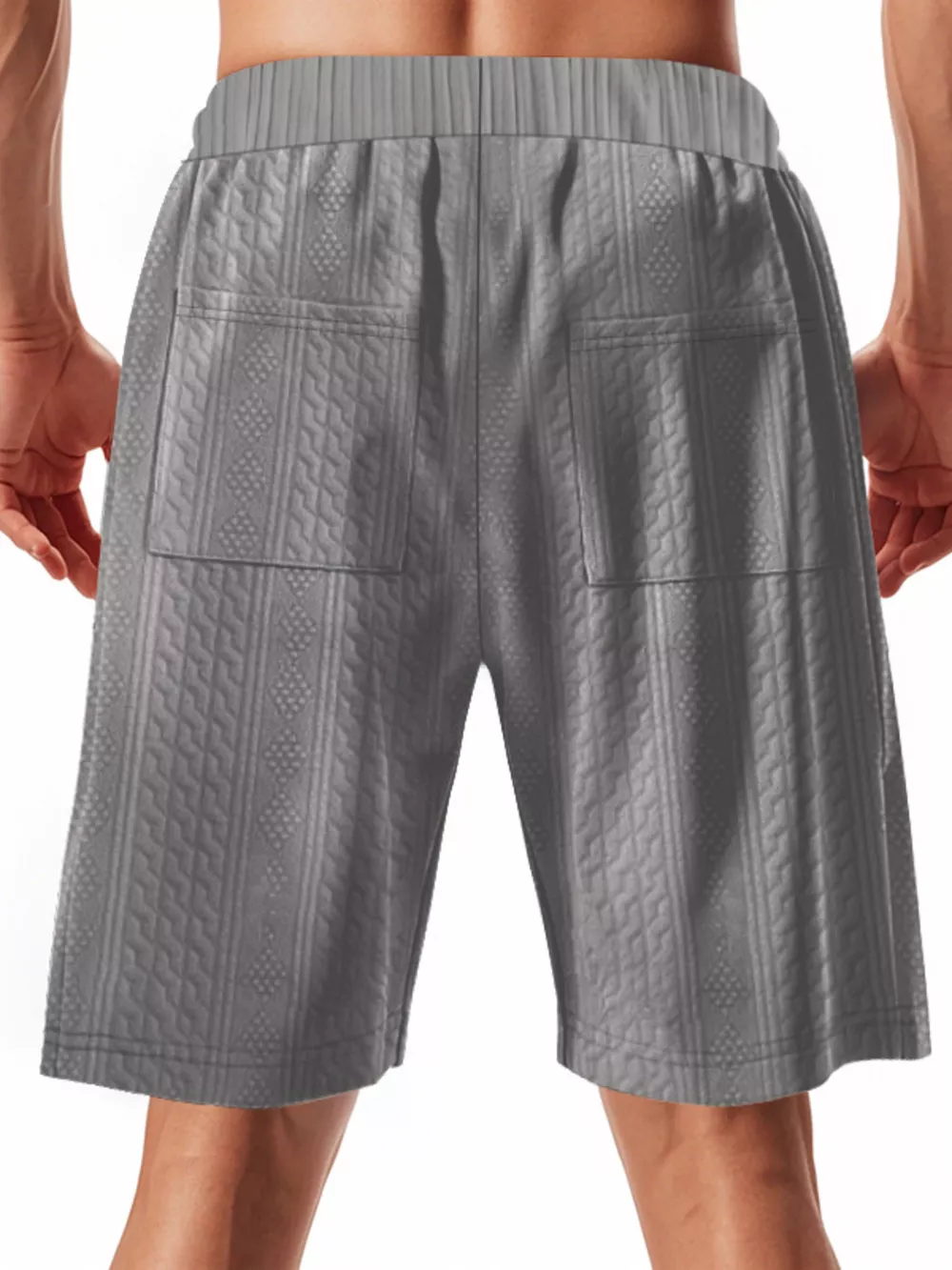Men's Full Size Texture Drawstring Shorts Plus Size, image 5