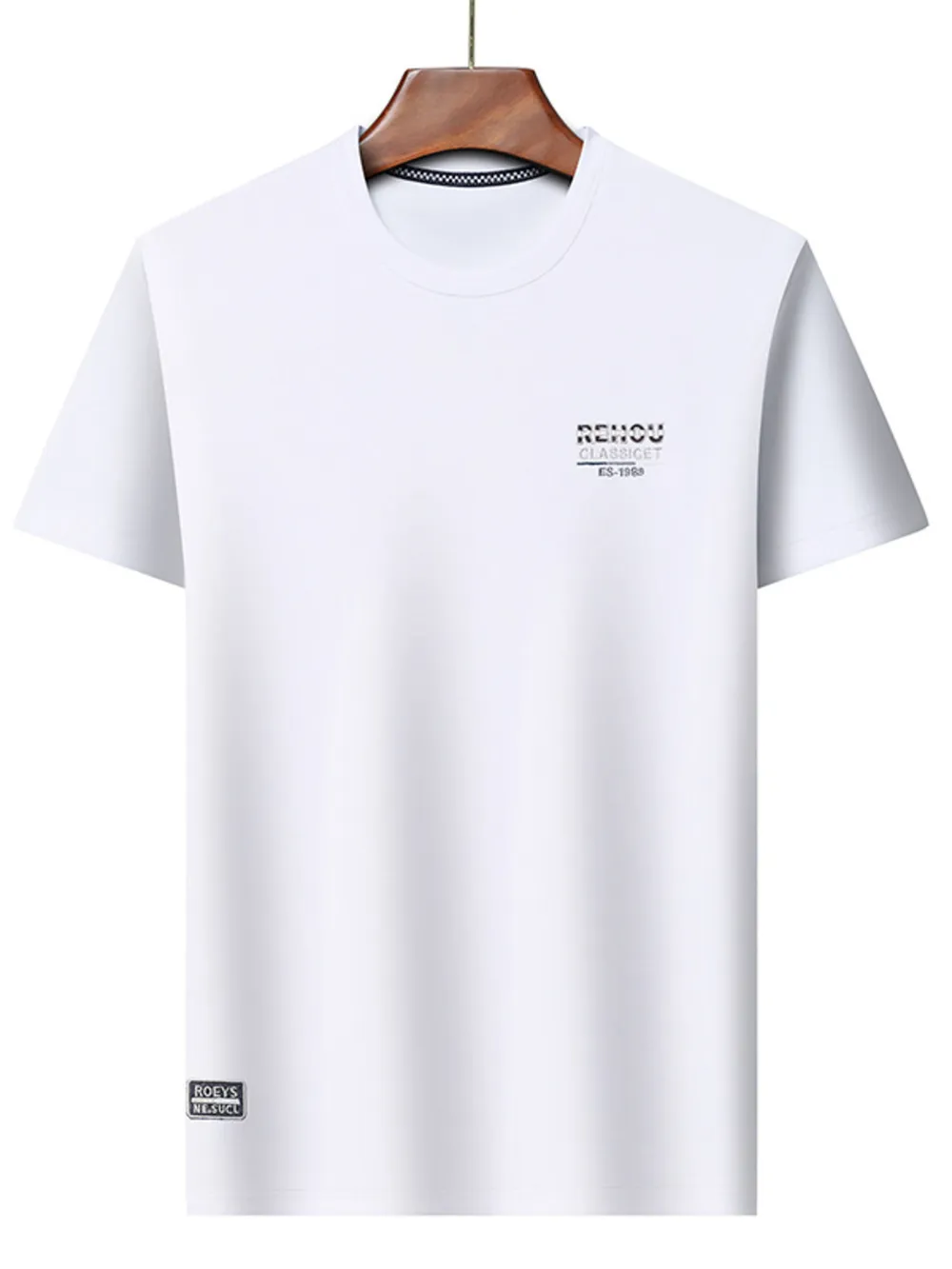 Men's Plus Size Round Neck Breathable Short Sleeve T-Shirt, image 4