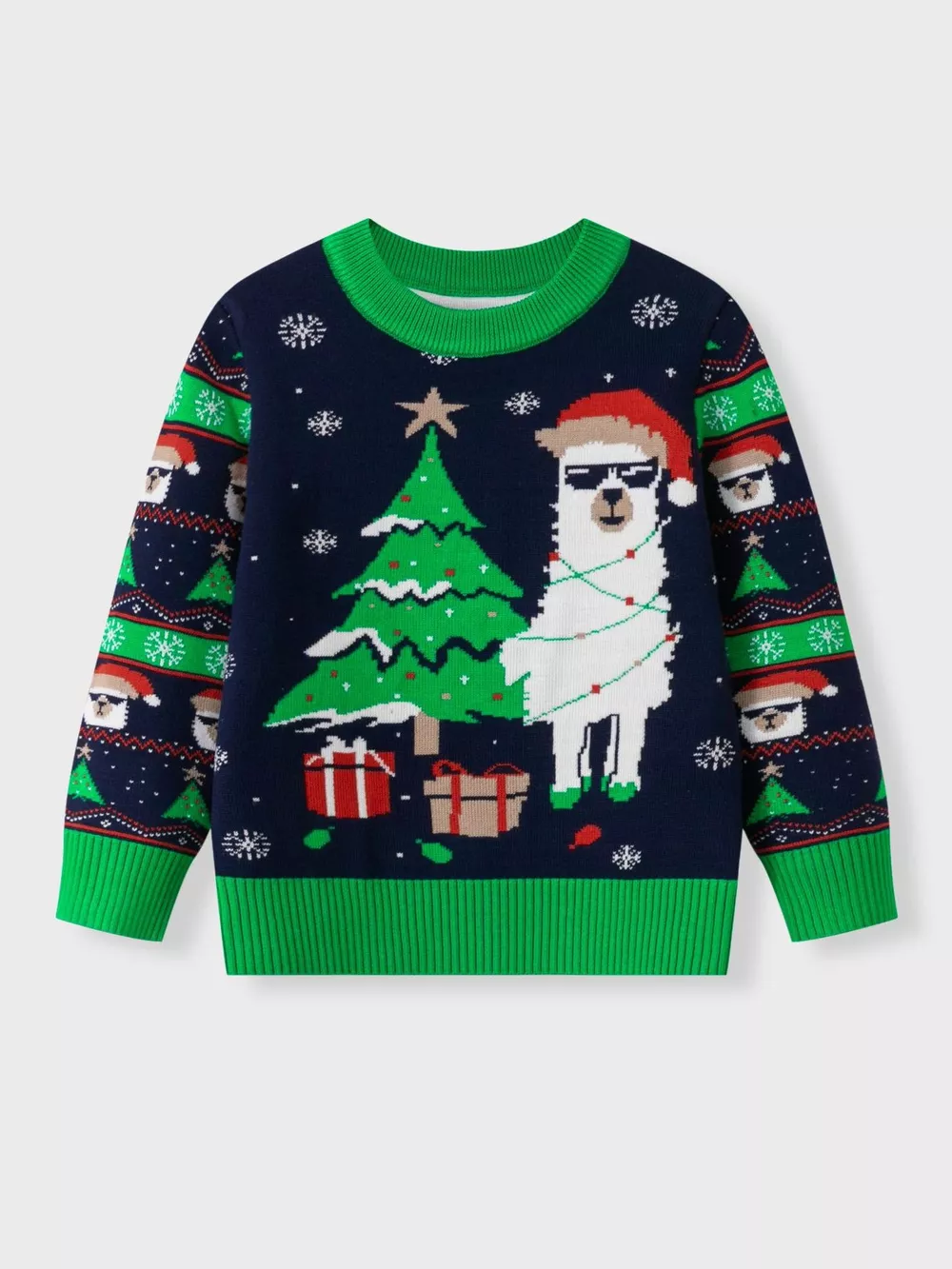 Children's Christmas Tree Round Neck Sweater, image 22