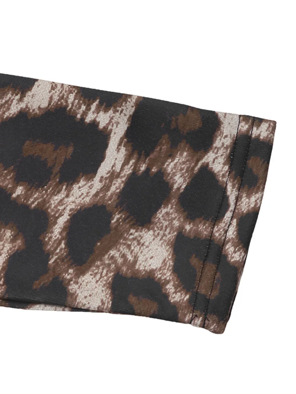 Leopard Print Sleeve Quarter Snap Sweatshirt, image 6