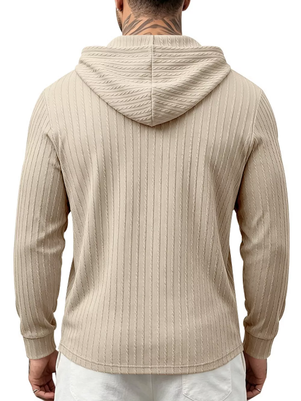 Men's Full Size Casual Kangaroo Pocket Knit Hoodie Plus Size, image 9