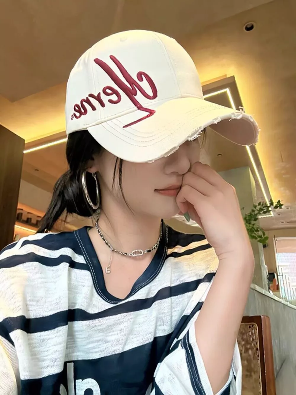 Letter Embroidered Baseball Cap, image 2