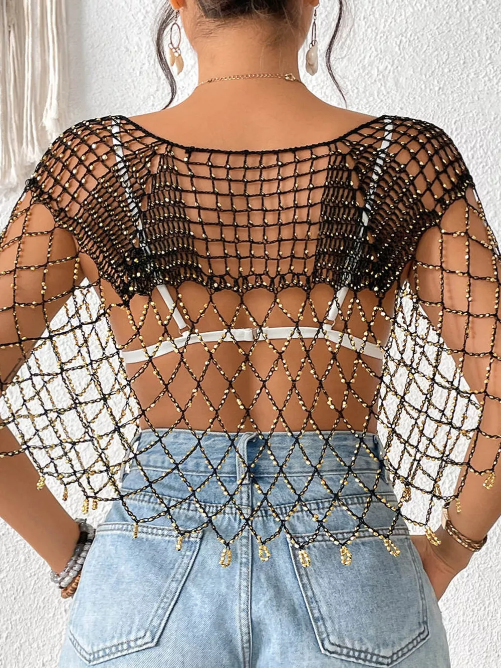 Beaded Crochet Cover Up, image 22