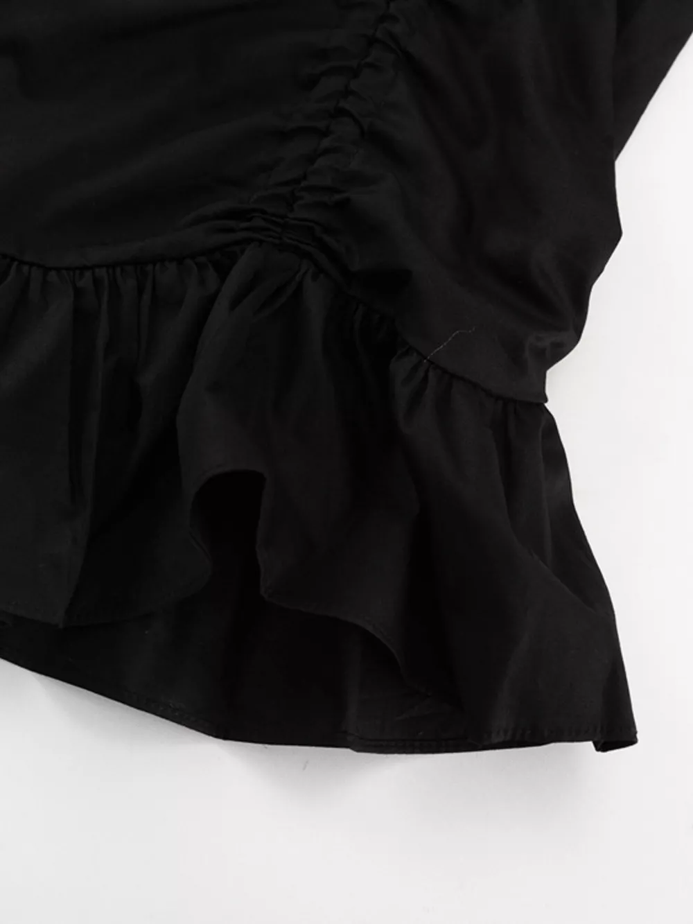 Ruffled Hem Ruched Puff Sleeve Mini Dress, image 13