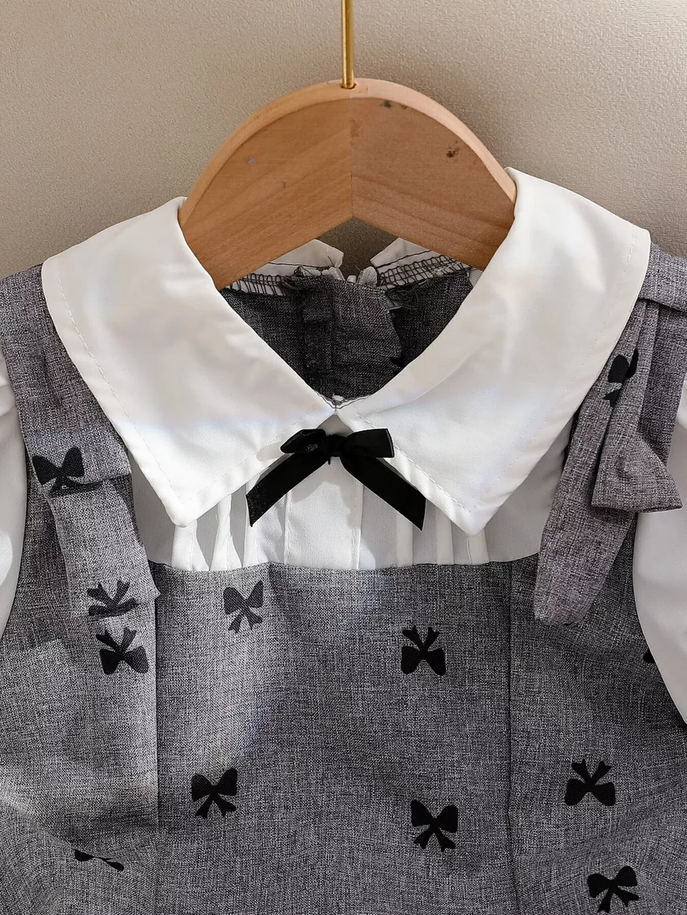Children's Bow Print Puff Sleeve Dress, image 2