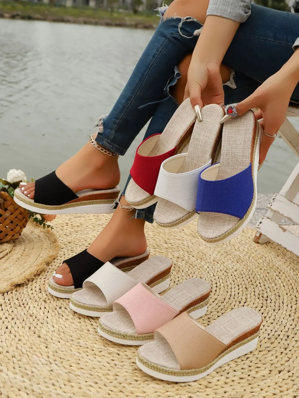 Open Toe Wedge Sandals, image 2