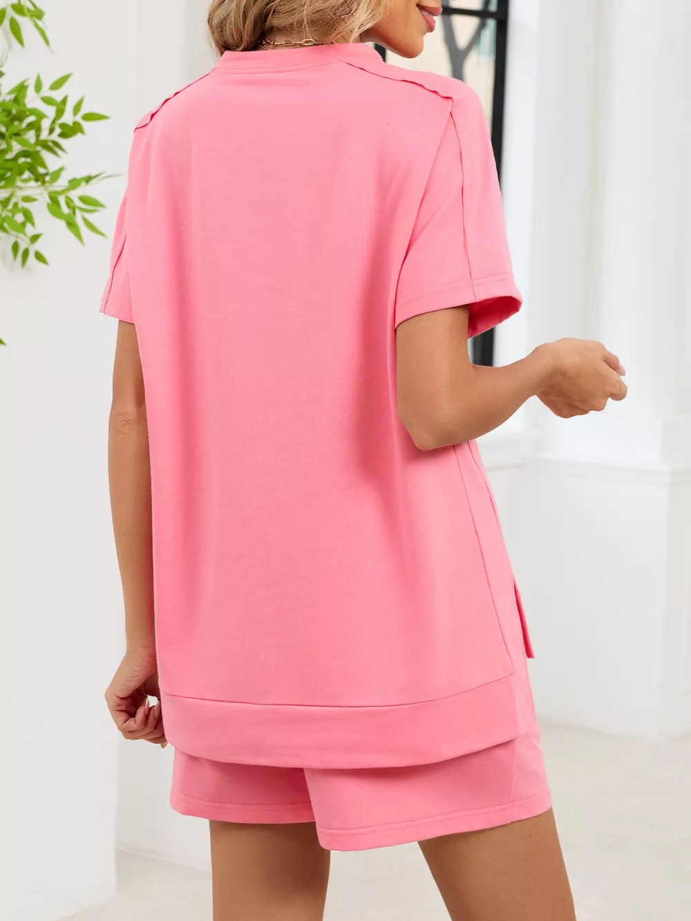 Round Neck Short Sleeve T-Shirt and Shorts Set, image 16