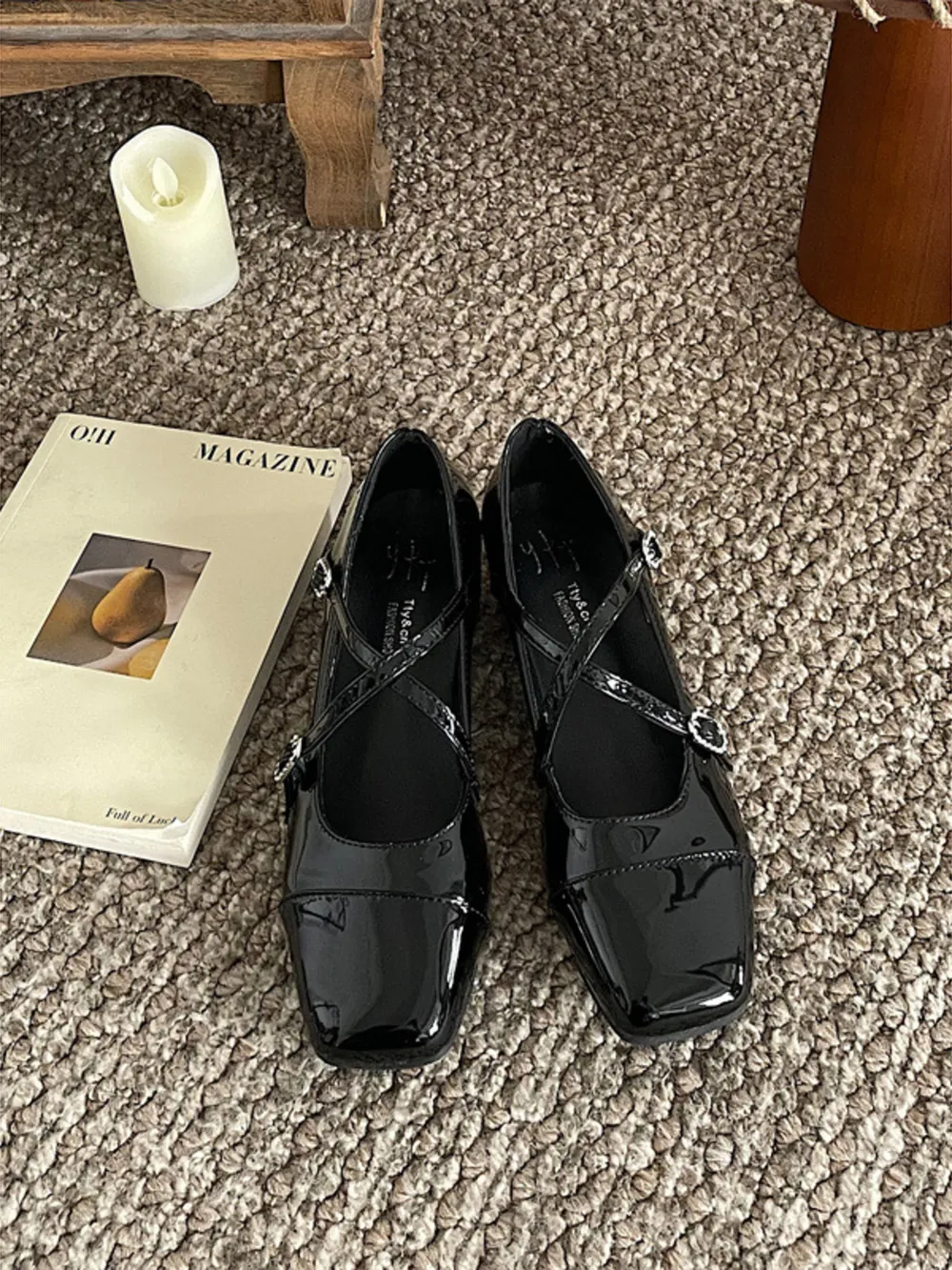 Crisscross Buckle Square Toe Mary Jane Loafers, image 3