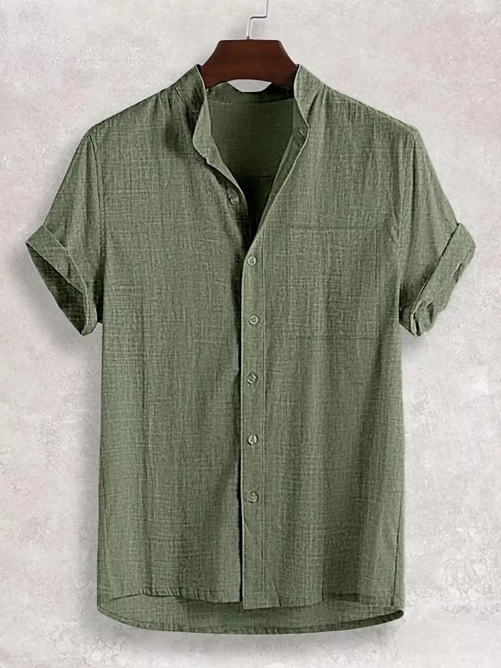 Men's Full Size Casual Button Up Short Sleeve Shirt Plus Size