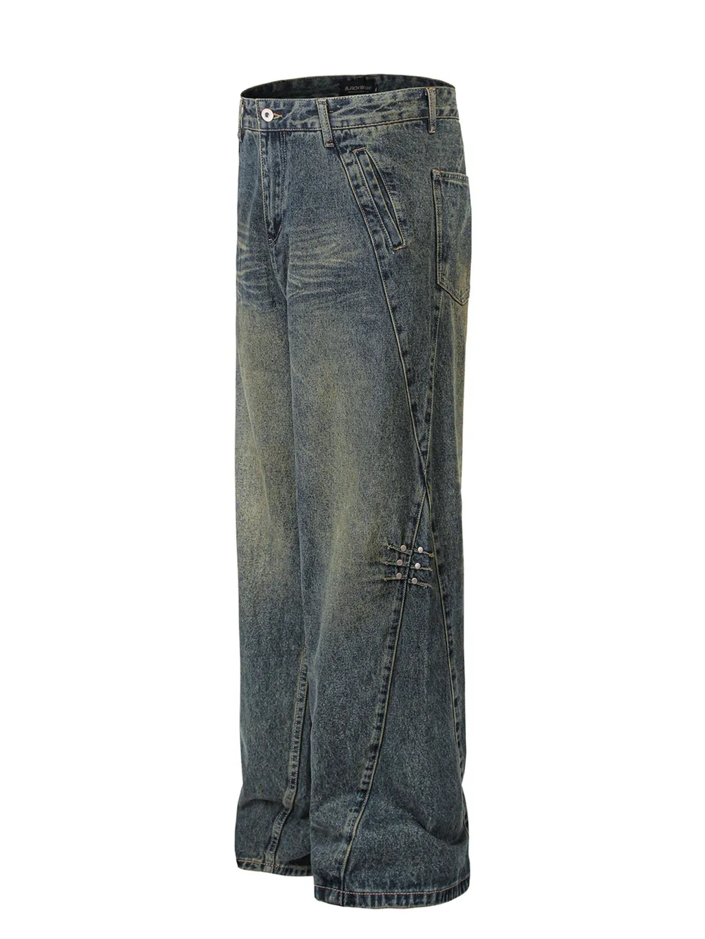 Men's High Waist Washed Straight Jeans, image 3