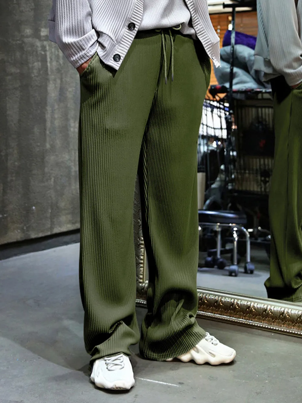 Men's Full Size Relaxed Fit Drawstring Wide Leg Pants Plus Size, image 5