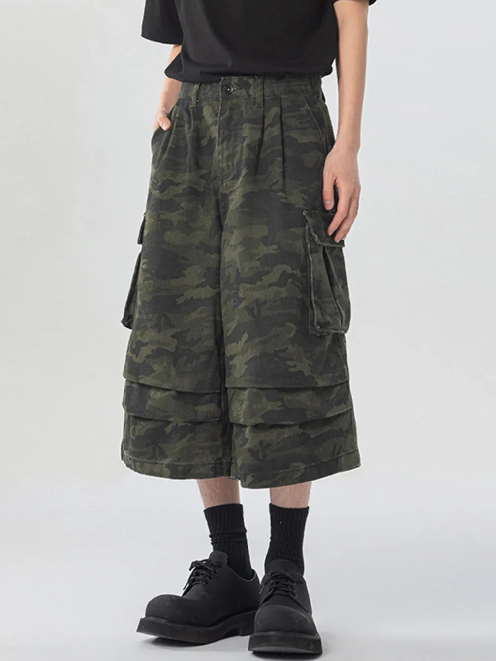 Men's Urban Camo Wide Leg Cargo Pants, image 6