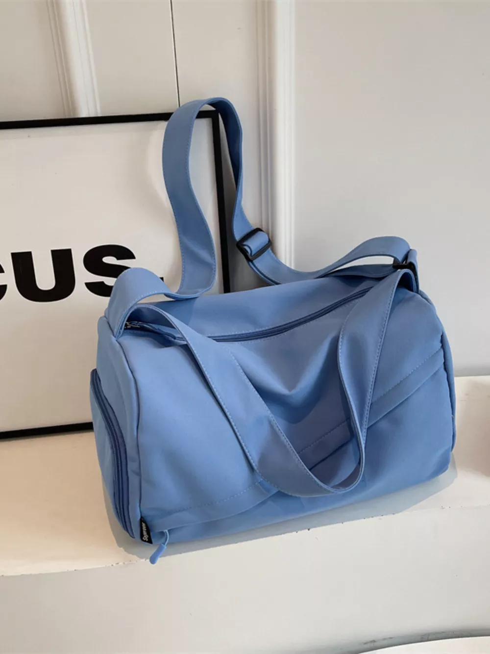 Adjustable Strap Solid Color Travel Bag, image 2