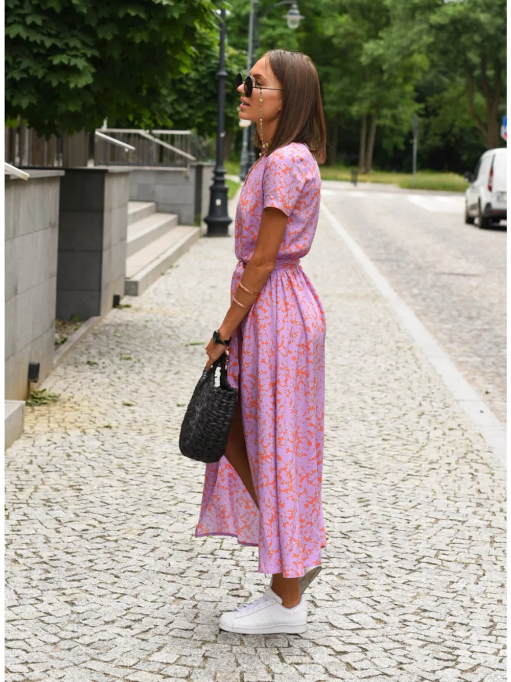 Surplice Short Sleeve Midi Dress, image 32