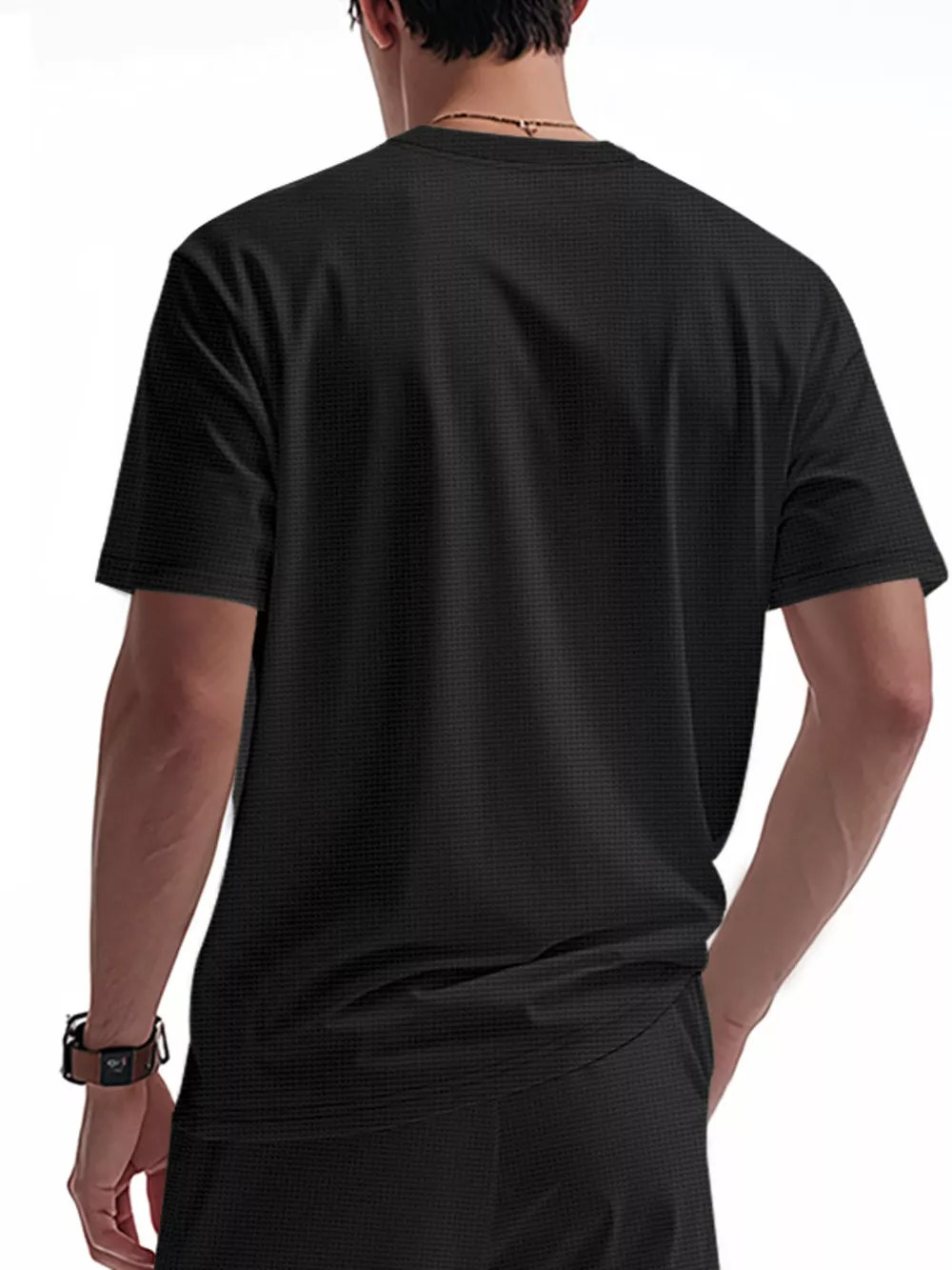 Men's Full Size Lace-Up Neck T-Shirt Plus Size, image 15
