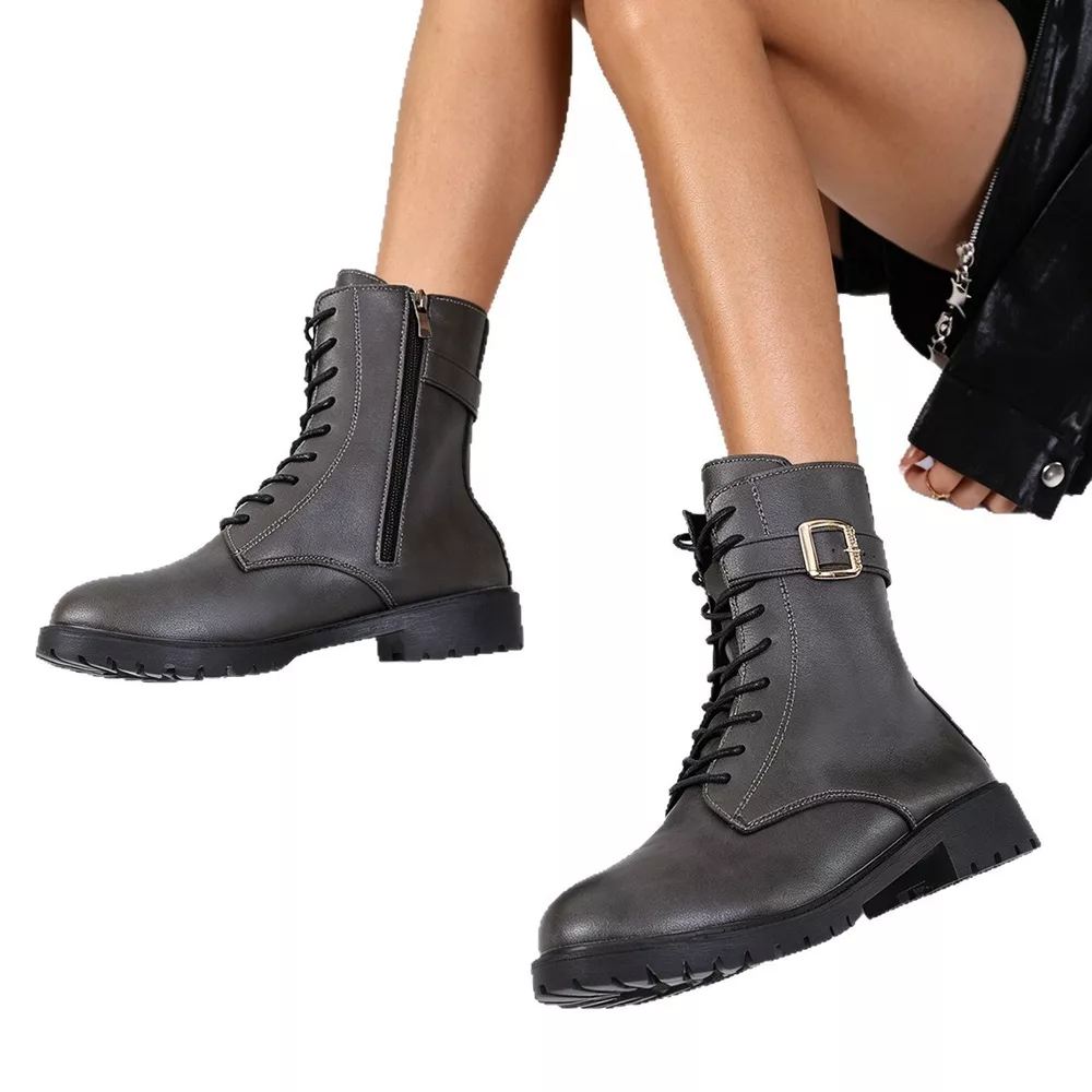 Round Toe Lace Up Boots, image 10