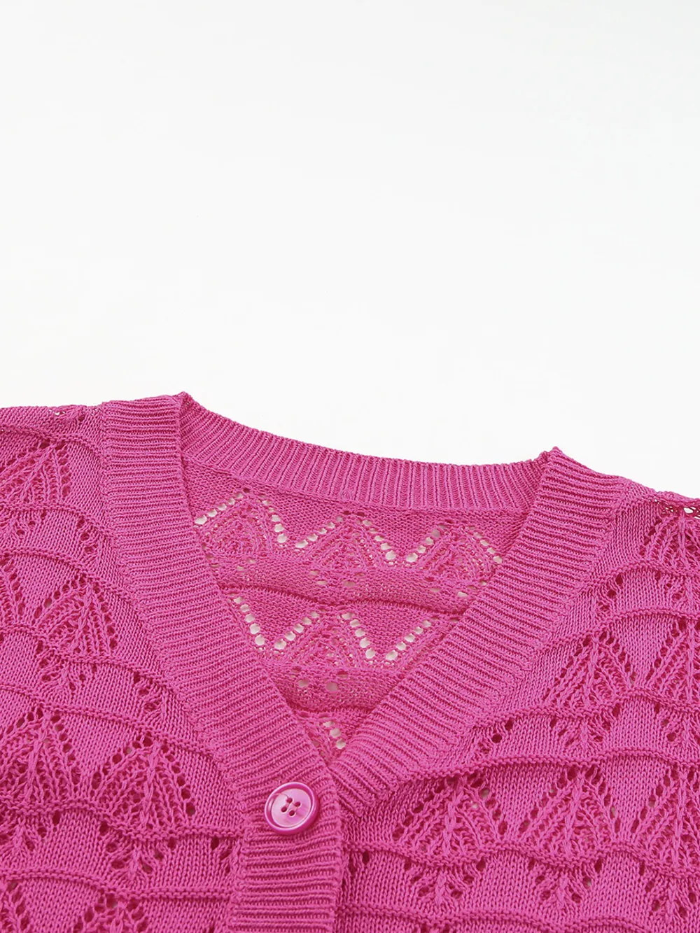 Buttoned Front Openwork Cardigan, image 17