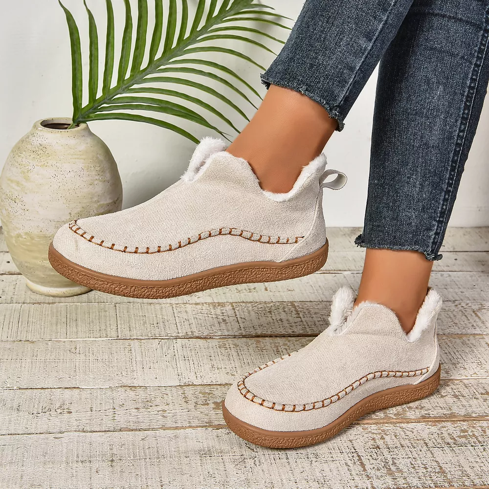Round Toe Plush Lined Shoes, image 15