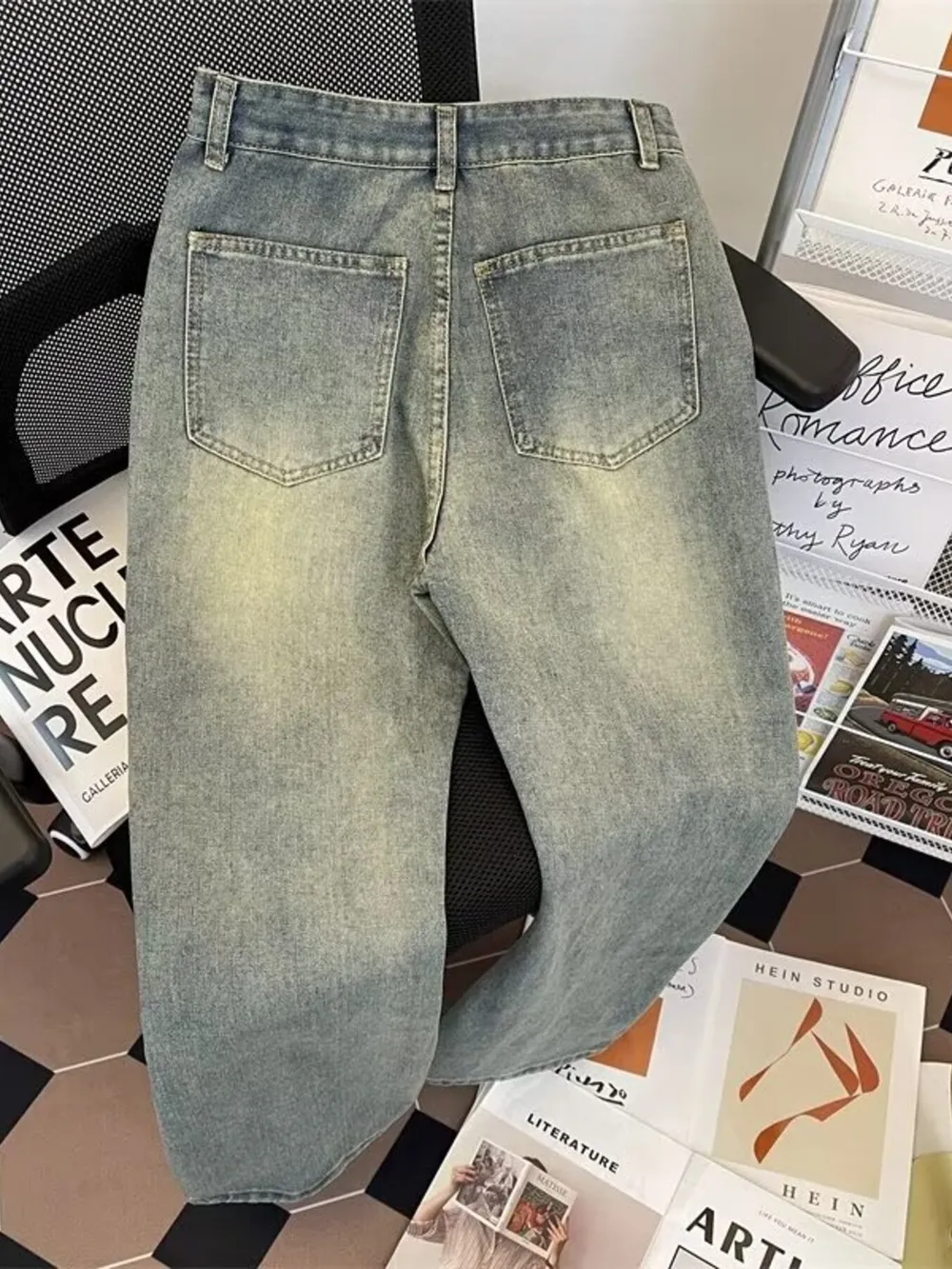 Men's Plus Size Vintage Wash Straight Leg Jeans, image 5