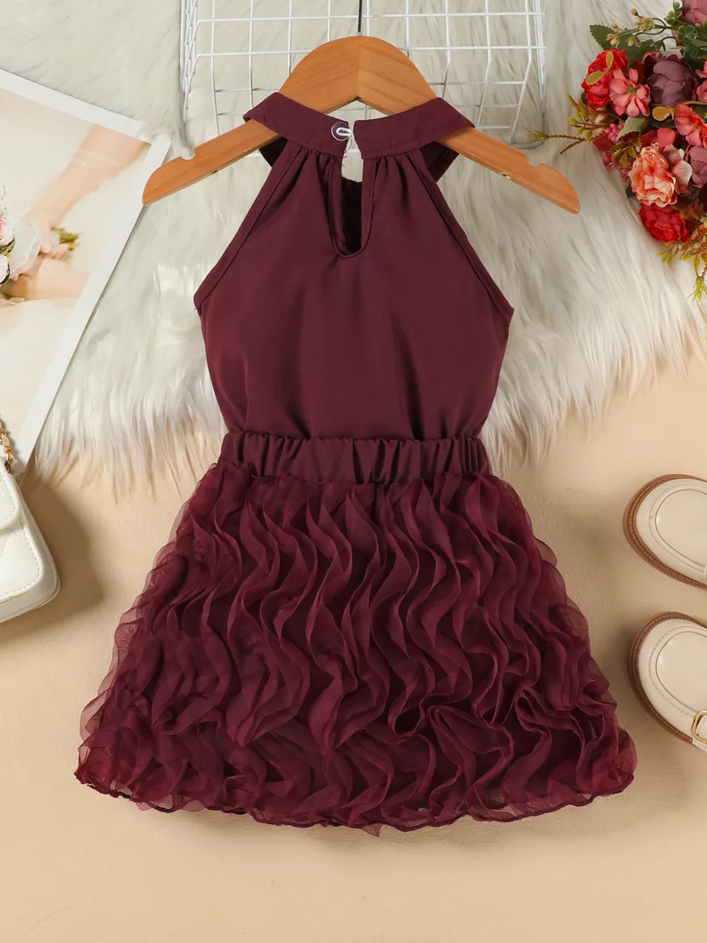 Children's Pearl Bowknot Top and Skirt Set, image 17