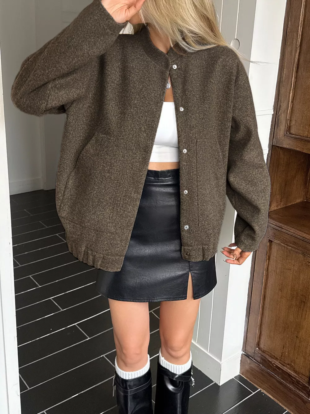 Snap Down Dropped Shoulder Jacket, image 14