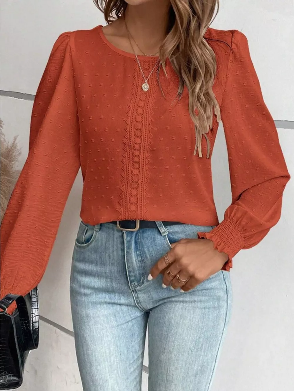 Swiss Dot Long Sleeve Blouse, image 9