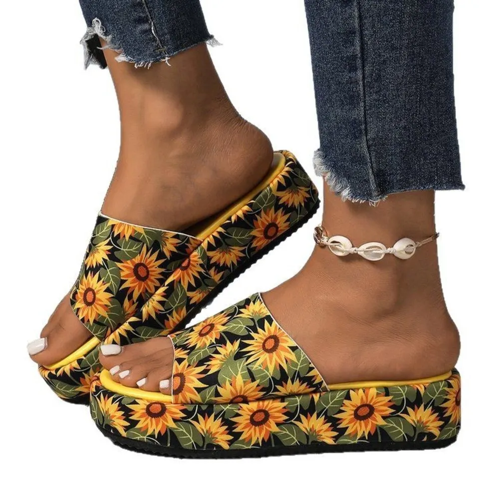 Printed Open Toe Platform Sandals, image 3