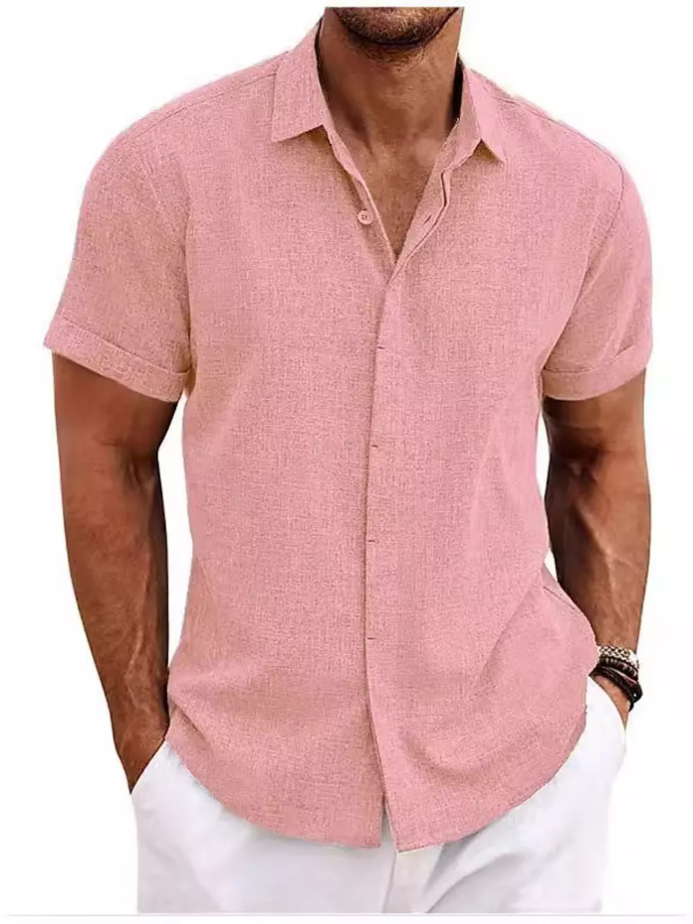 Men's Full Size Casual Short Sleeve Button-Down Shirt Plus Size, image 6