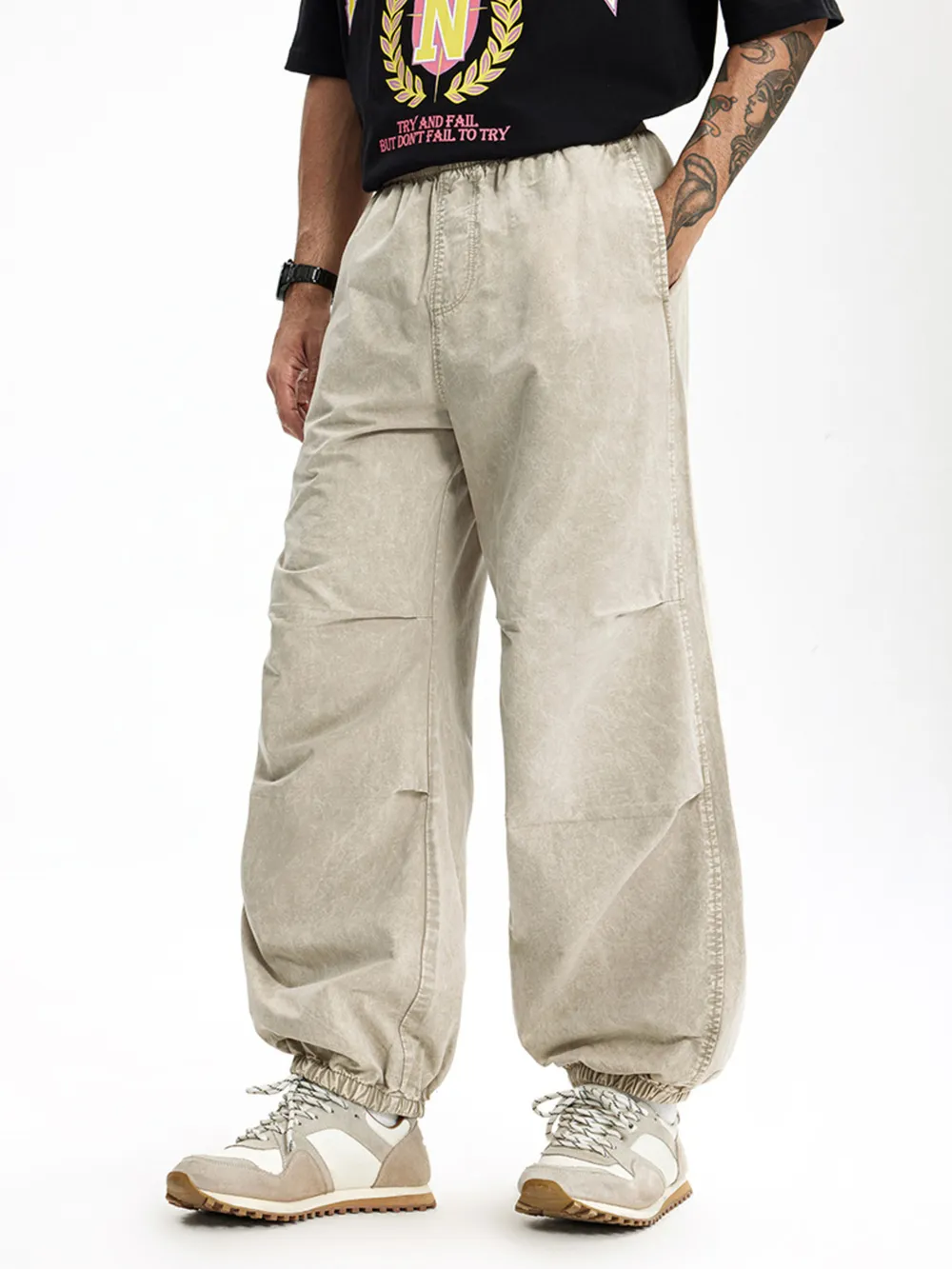 Men's Relaxed Fit Elastic Waist Pants, image 2