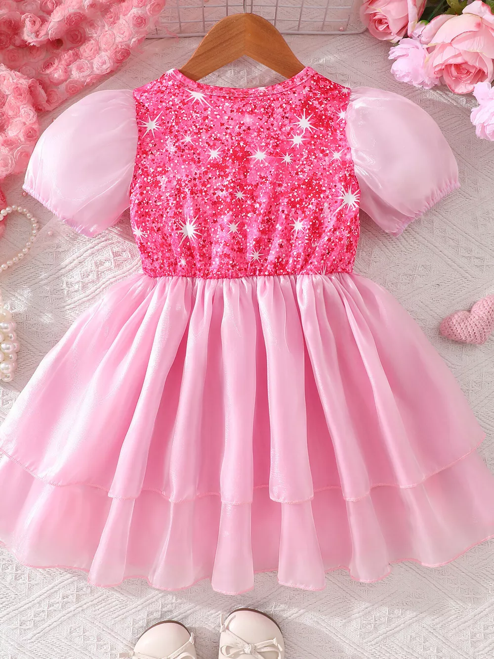 Children's Sequin Puff Sleeve Dress, image 8