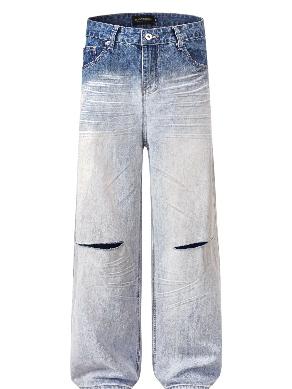 Men's Distressed Wide Leg Jeans, image 3