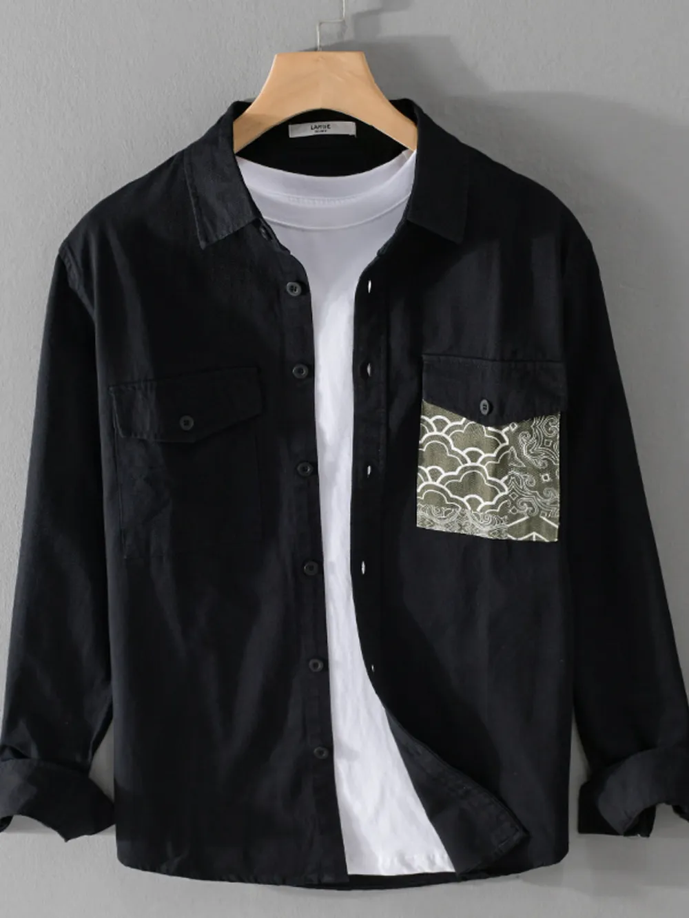 Men's Plus Size Button Up Long Sleeve Shirt