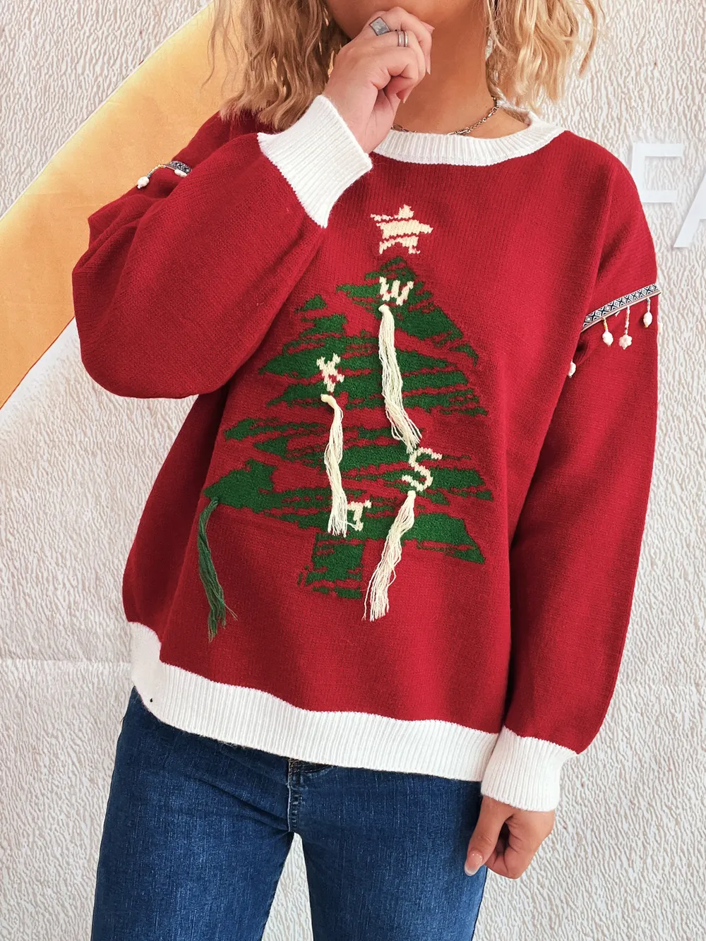 Christmas Tree Long Sleeve Sweater, image 5