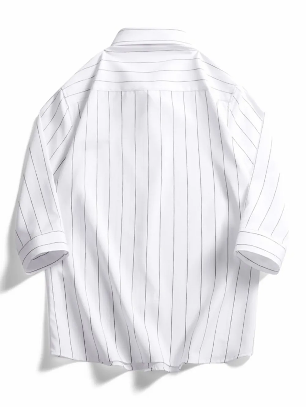 Men's Plus Size Striped Button-Down Casual Shirt, image 3