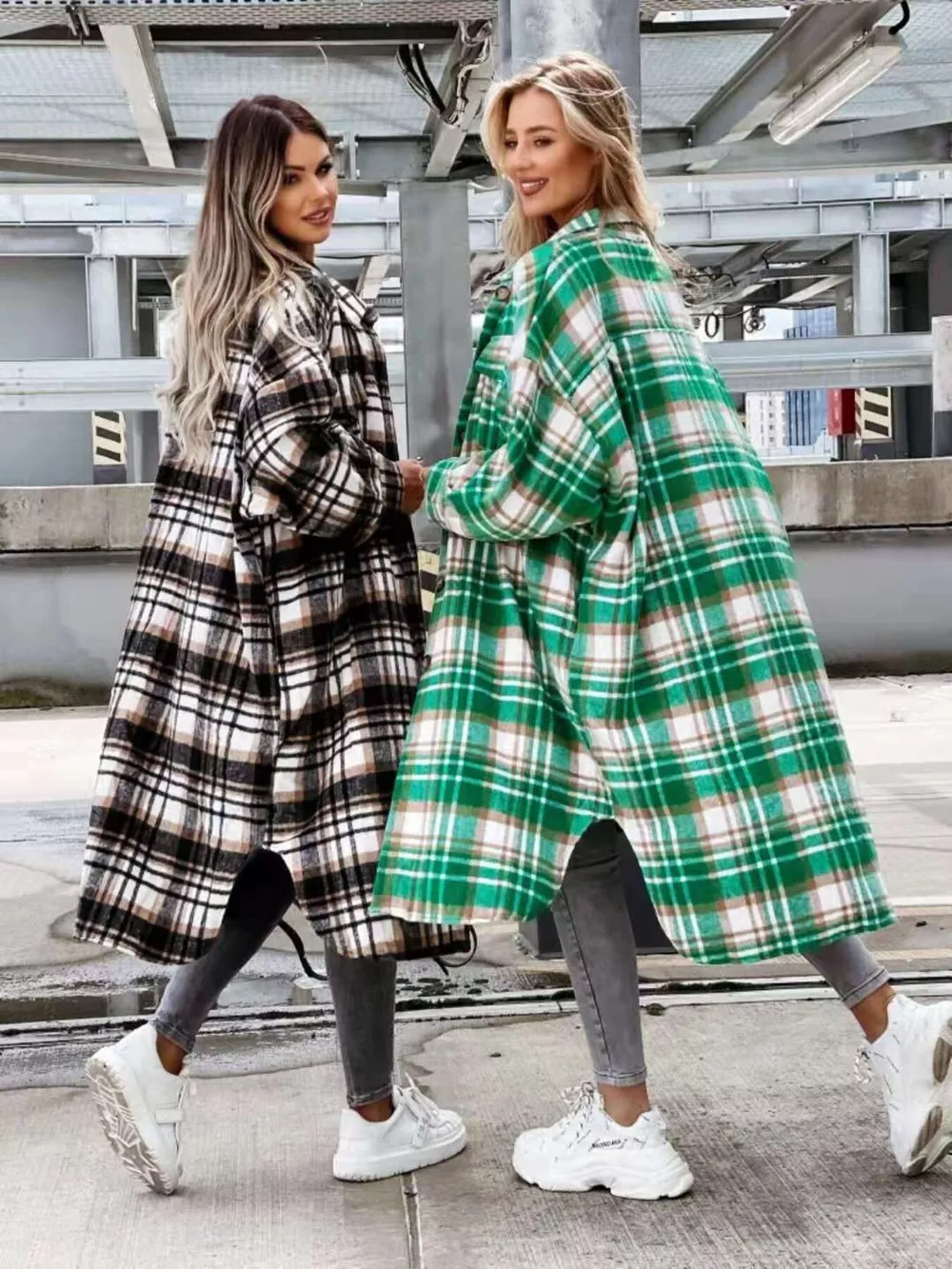 Plaid Button Up Longline Shacket, image 20