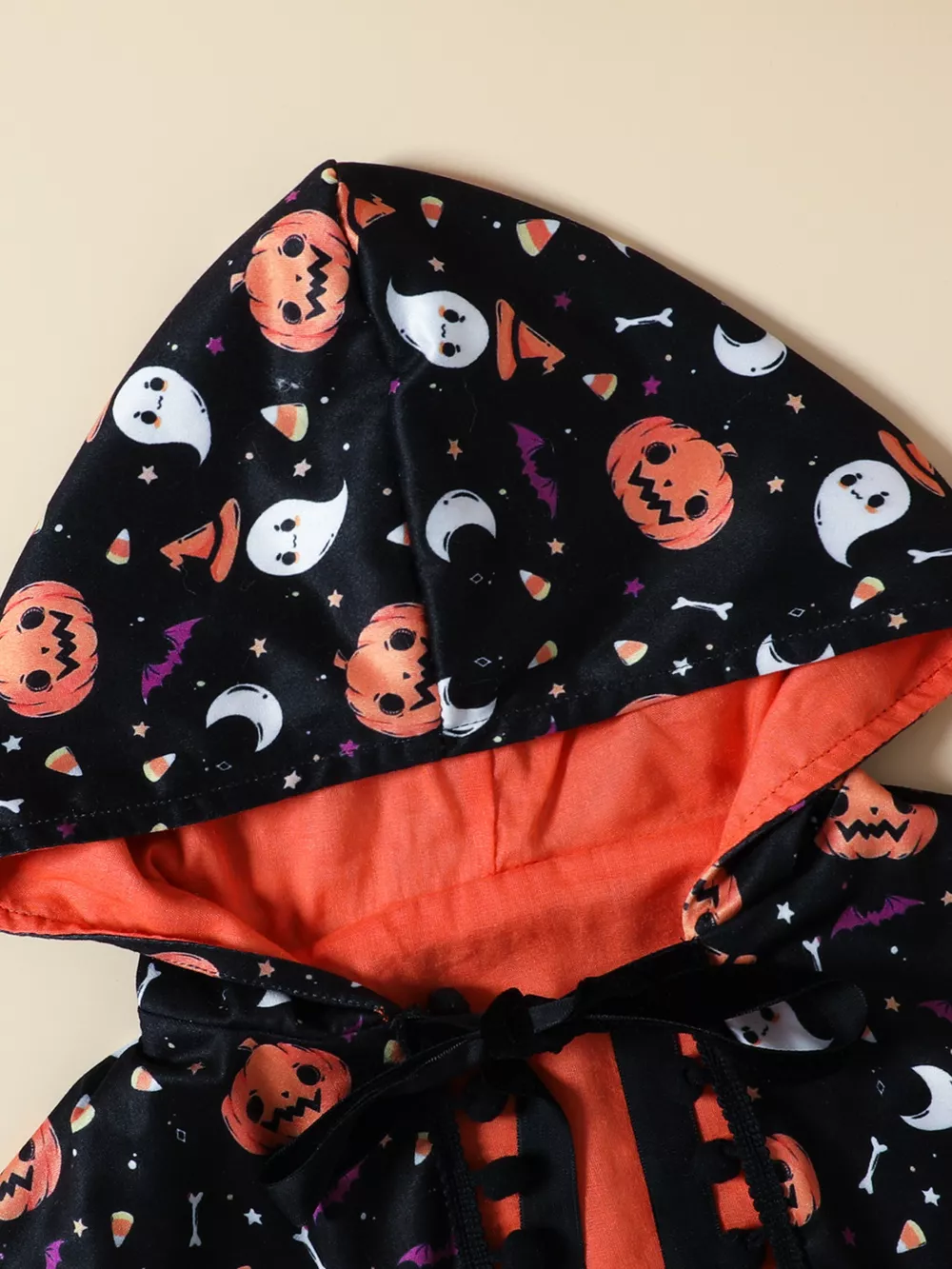 Children's Halloween Ghost Graphic Dress and Hooded Cape Set, image 3