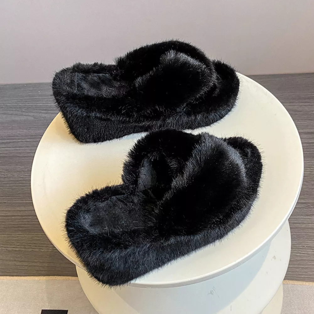 Fluffy Wedge Slippers, image 2