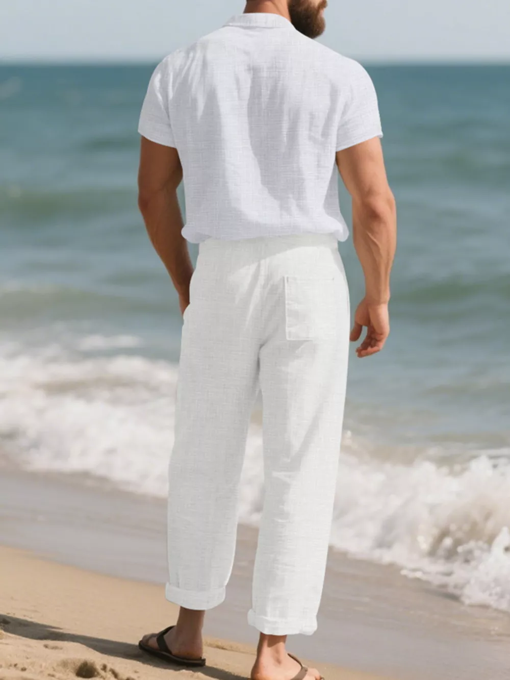 Men's Full Size Casual Button Up Shirt and Pants Set Plus Size, image 14