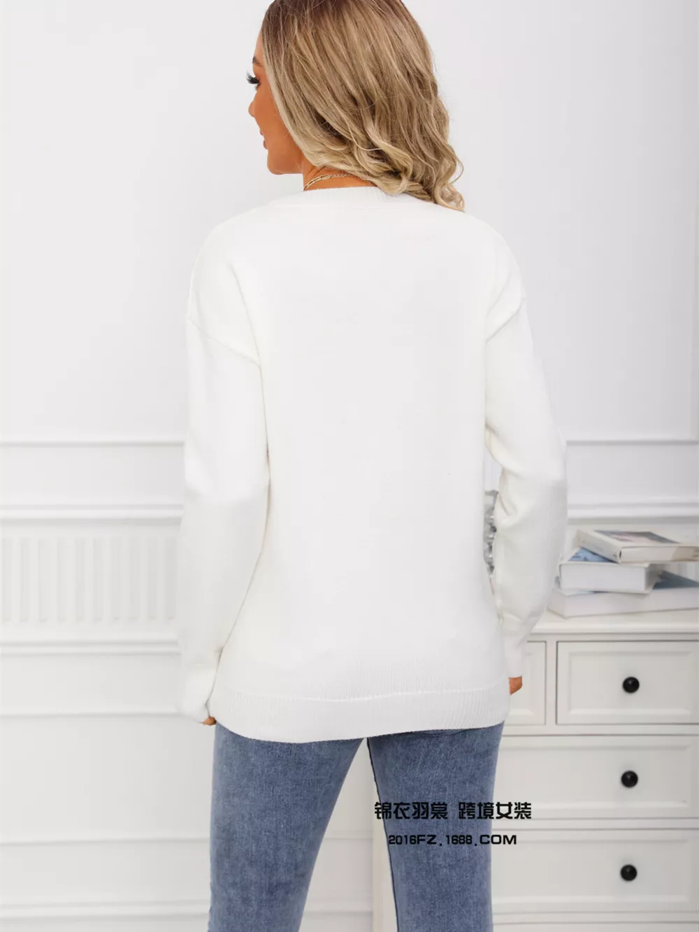 Valentine's Day Heart Print Round Neck Sweater, image 18