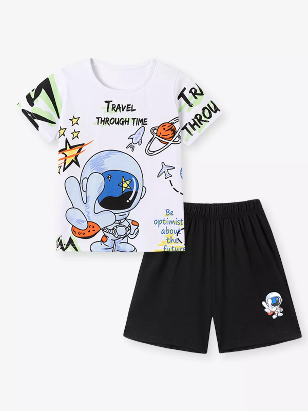 Children's Printed Short Sleeve Tee and Shorts Set, image 3