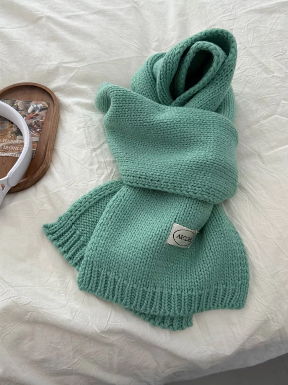 Solid Color Knitted Winter Scarf, image 5
