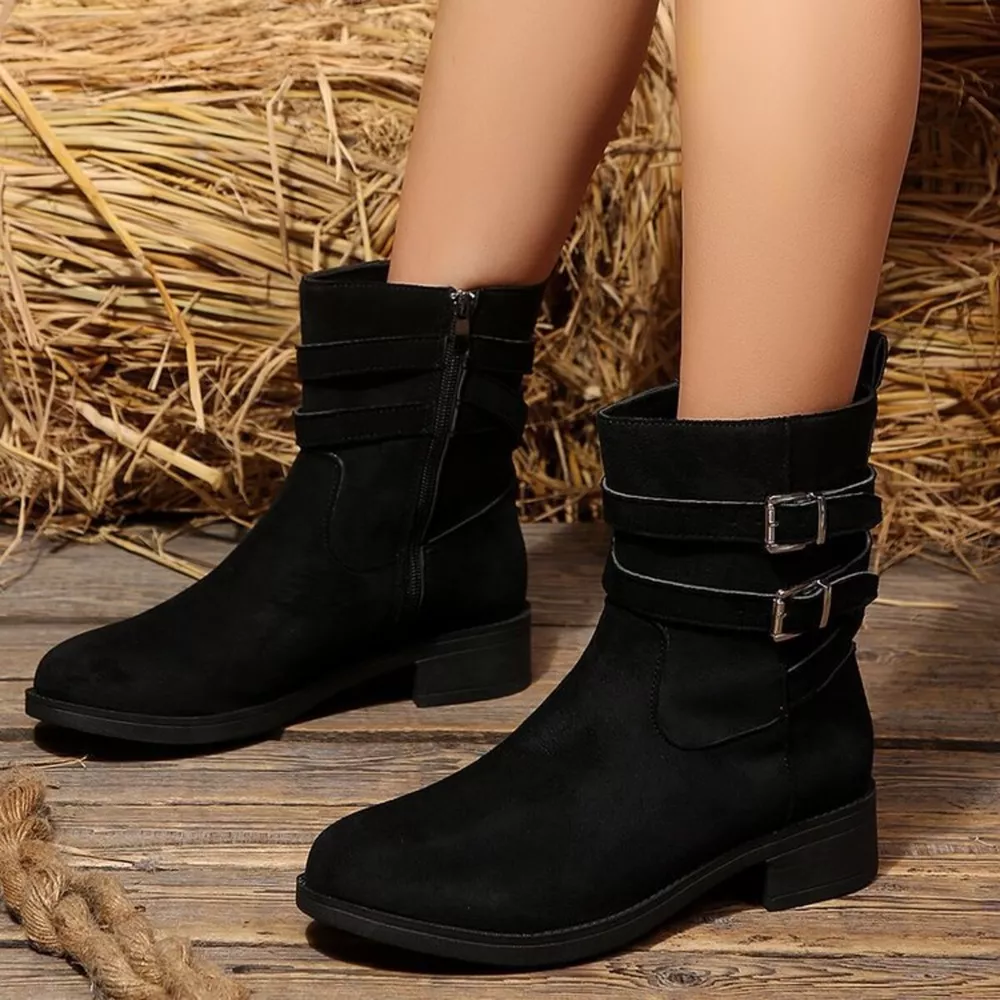 Round Toe Block Heels Boots, image 9