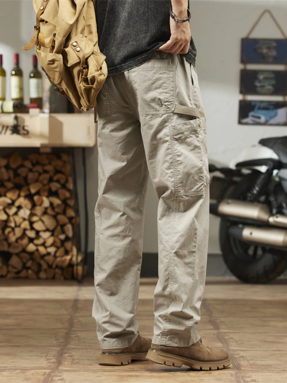 Men's Plus Size Wide Leg Cargo Pants, image 3